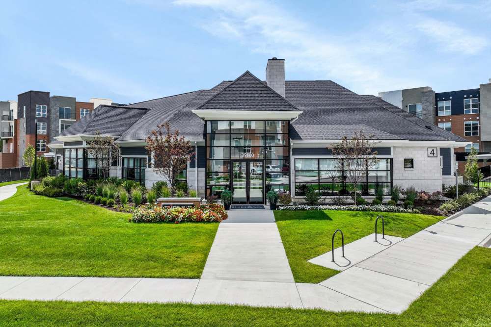 Clubhouse exterior at Innova in Novi, Michigan