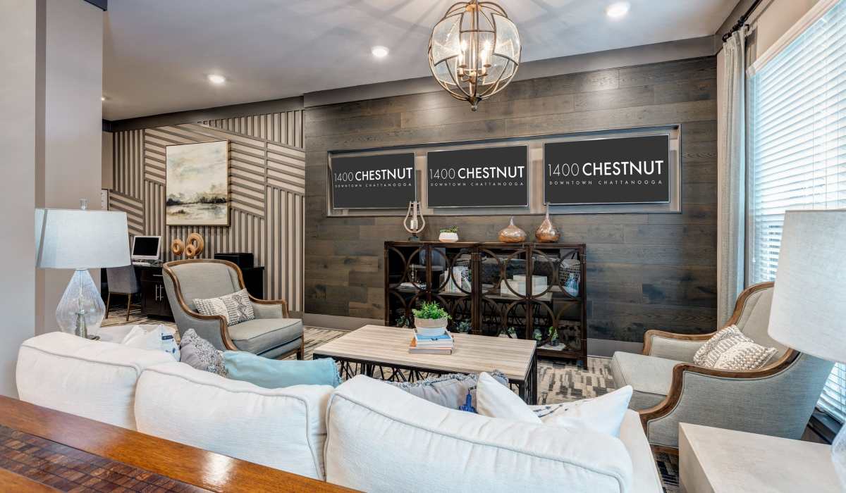 Stylish clubhouse at 1400 Chestnut, Chattanooga, Tennessee