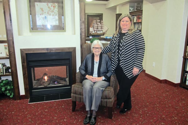 Susan Sepehri with her mother at Liberty Heights Gracious Retirement Living in Rockwall, Texas