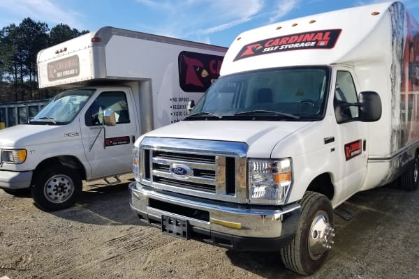 Moving truck with logo from Cardinal Self Storage - Wilmington in Wilmington, North Carolina