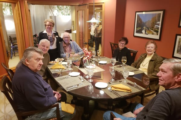 Resident enjoying dinner at All Seasons Rochester Hills in Rochester Hills, Michigan