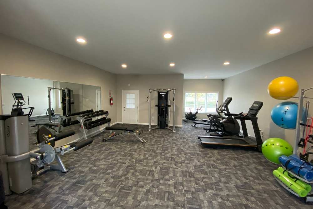 Fitness center at The Hermitage in Speedway, Indiana