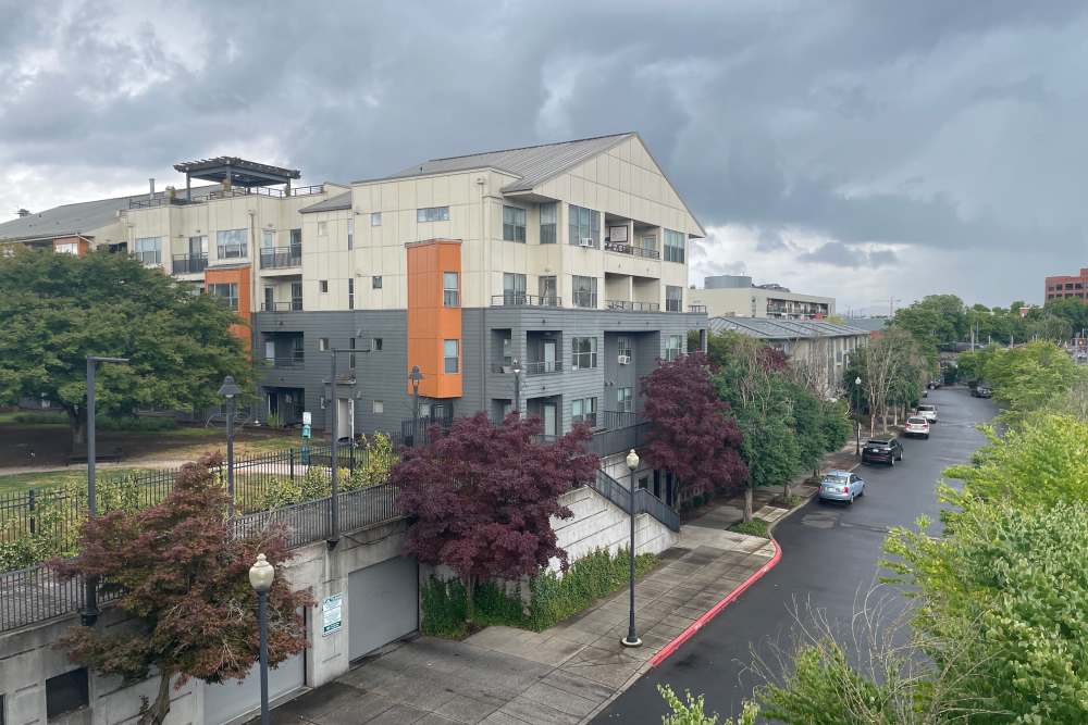 Exterior shot of the apartment at The Yards At Union Station in Portland, Oregon