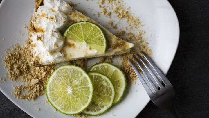 a single slice of key lime pie