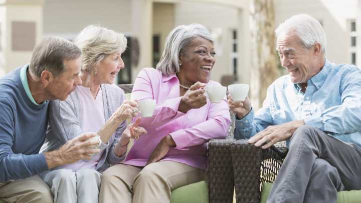 Older people enjoying their conversation at {{location_name}} in {{location_city}}, {{location_state_name}}  