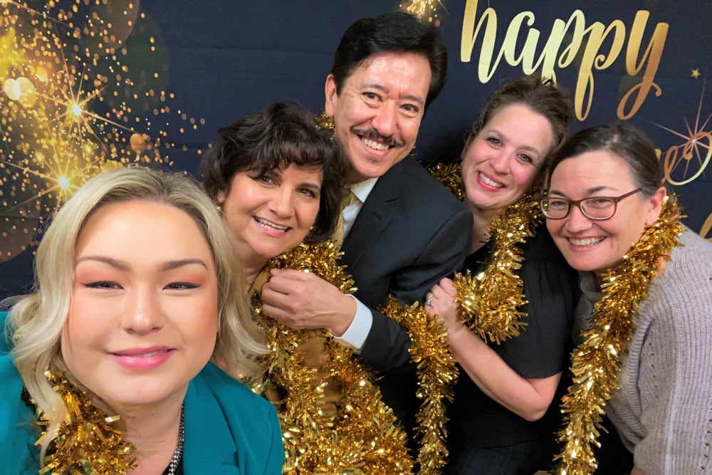Team members on New Year's Eve at Campus Commons Senior Living in Sacramento, California