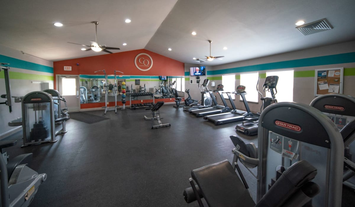 Fitness center with exercise equipment at Lighthouse Landings in Indianapolis, Indiana
