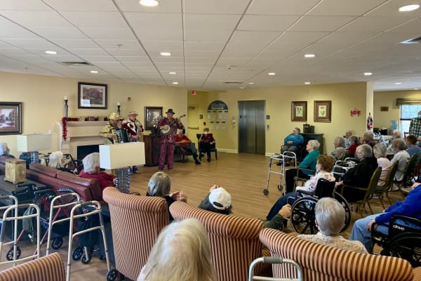 Band playing for a residents at The Birches at Harleysville in Harleysville, Pennsylvania