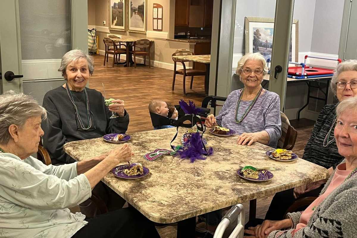Residents having a party at Isle at Watercrest Mansfield in Mansfield, Texas