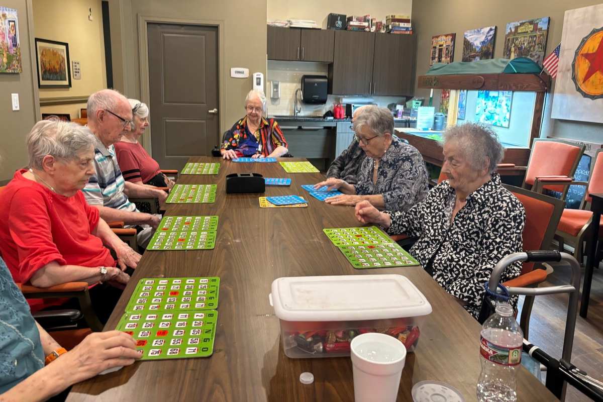 Residents playing bingo at Watercrest at Kingwood in Kingwood, Texas