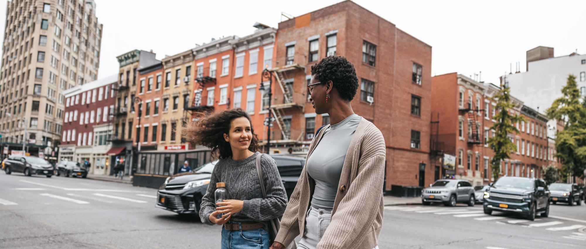 Two women walking near Sonderly at The Concourse in Charlotte, North Carolina