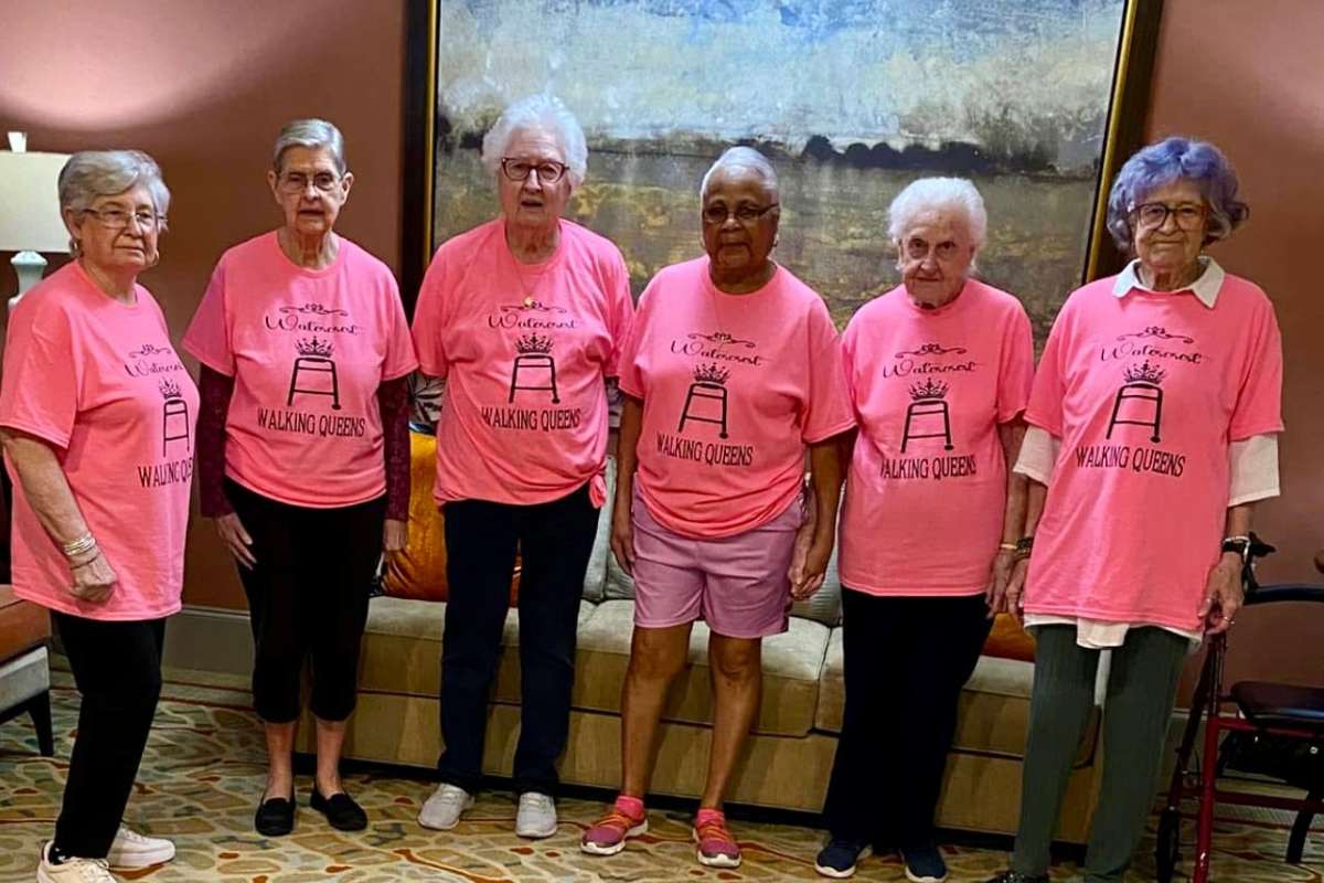 A group of lady residents at Watercrest at Kingwood in Kingwood, Texas