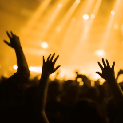 Residents enjoying a concert near Parkside Towns in Richardson, Texas