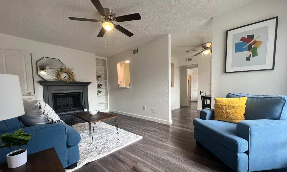 Modern living room at Kickingbird & Kickingbird Hills in Edmond, Oklahoma 