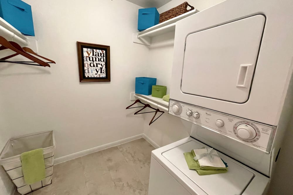 Enjoy apartments with a walk-in closet with a washer & dryer at The Abbey at Conroe in Conroe, Texas