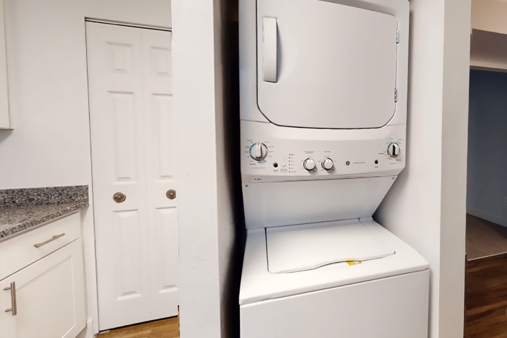 In-home washer and dryer at Hallfield Apartments in Perry Hall, Maryland