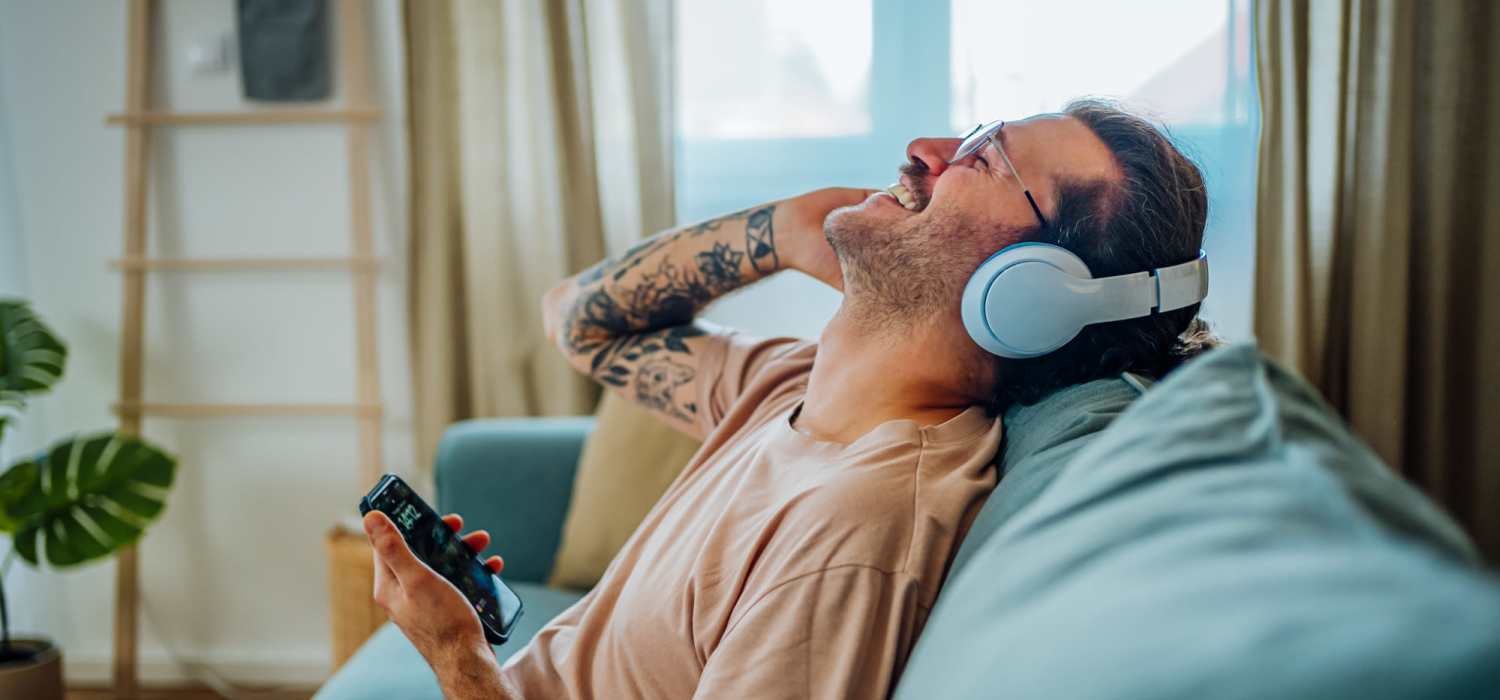 Resident relaxing at Perry Acres Apartments in New Haven, Michigan