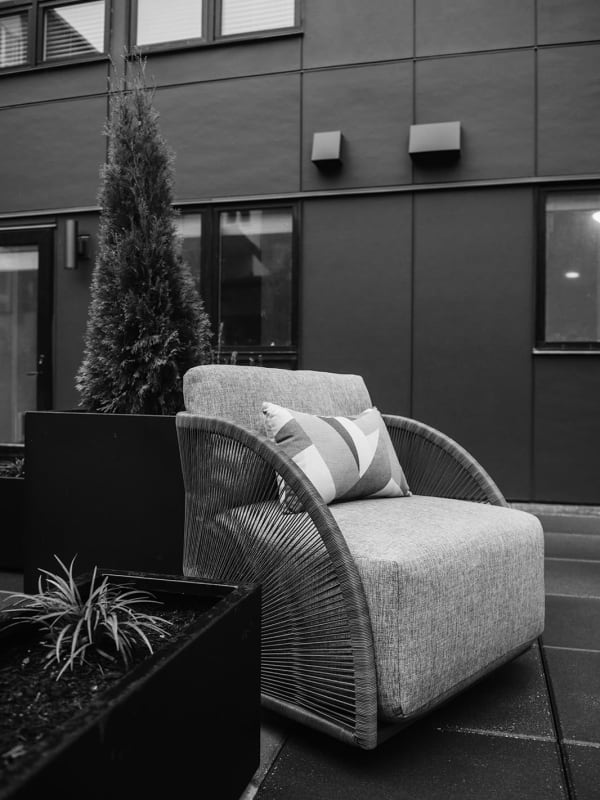 Outdoor chair at American Property Management in Bellevue, Washington