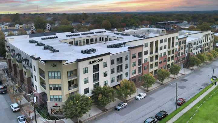 Drone view of the apartments
