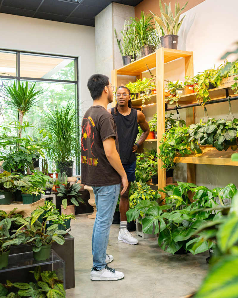 residents shopping at a plant store near Channel House in Raleigh, North Carolina
