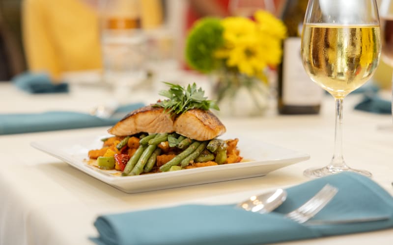 Husband and wife dining at The Blake at Flowood in Flowood, Mississippi