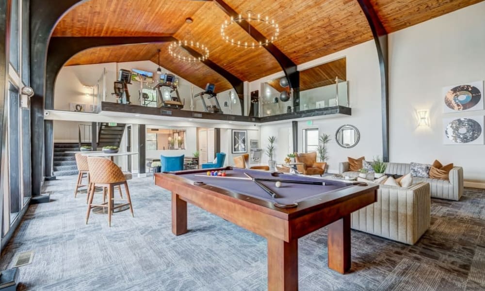 Clubhouse with a billiards table at Lincoya Bay Apartments & Townhomes in Nashville, Tennessee