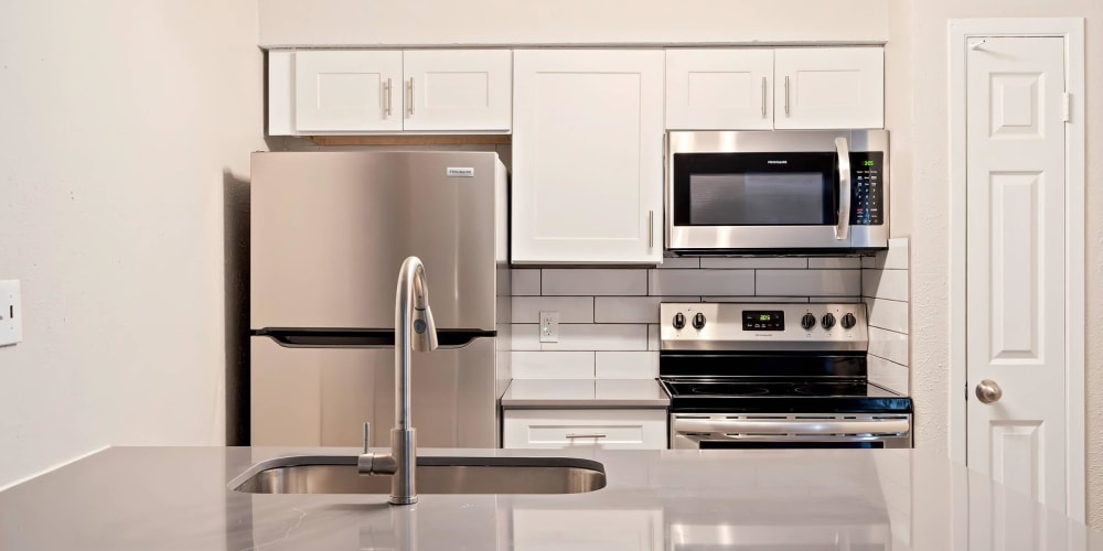 Kitchen with shiny new appliances at Maralisa Meadows in Livermore, California