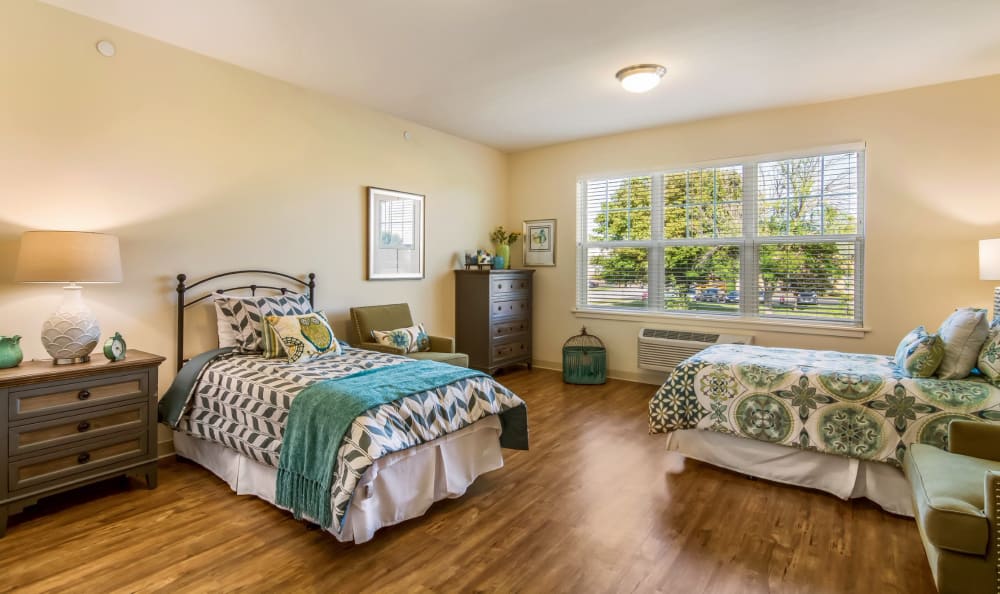 A spacious bedroom at Grace Point Place in Oak Lawn, Illinois. 