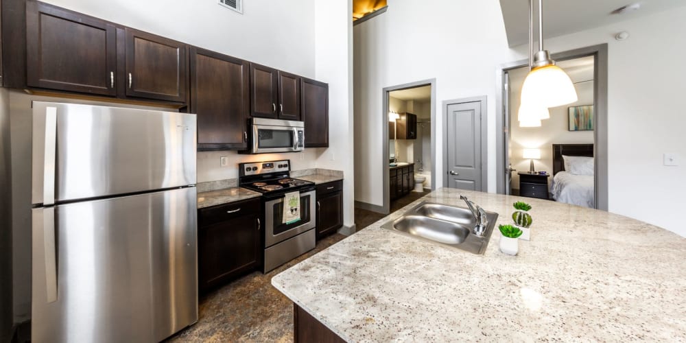 Spacious, modern kitchen at Regents West at 26th in Austin, Texas
