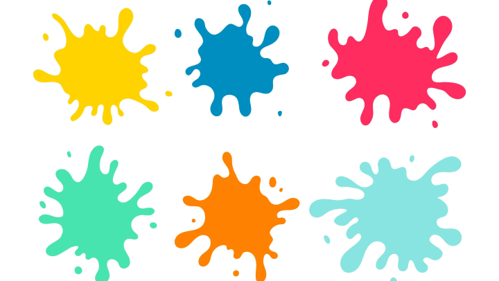 Colorful ink splatter