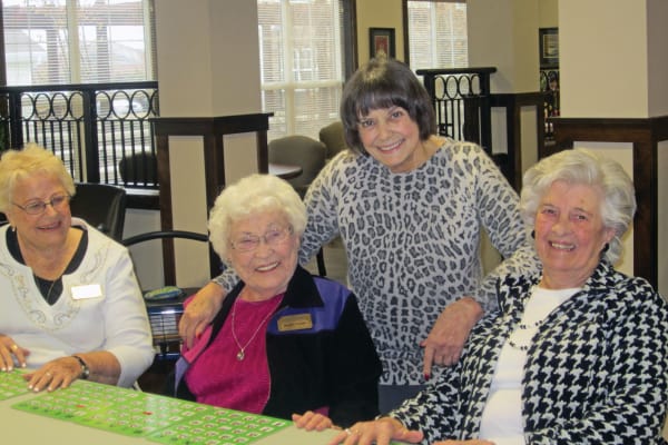Bewlah Pickett with residents at Liberty Heights Gracious Retirement Living in Rockwall, Texas