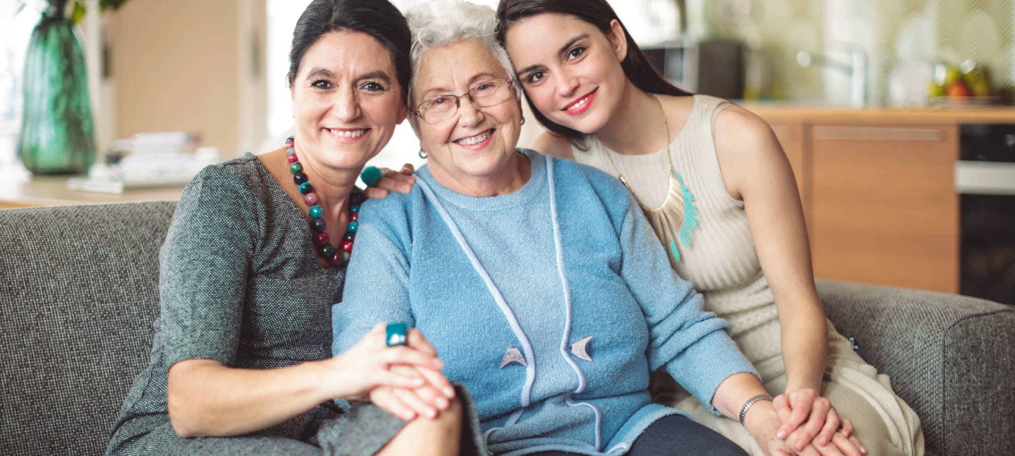 Family members visiting a resident of AgeWell Living
