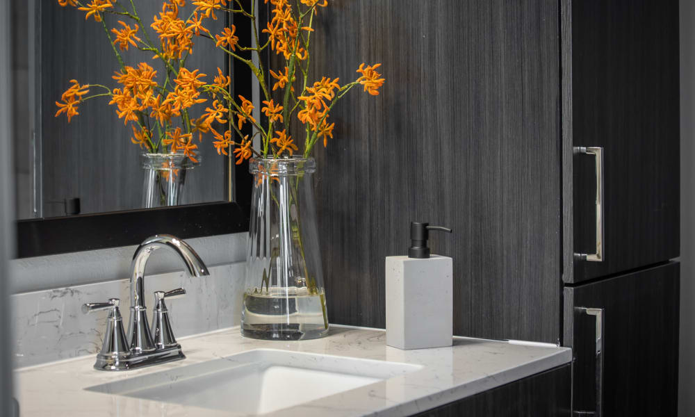 Bathroom details at Bellrock Summer Street in Houston, Texas