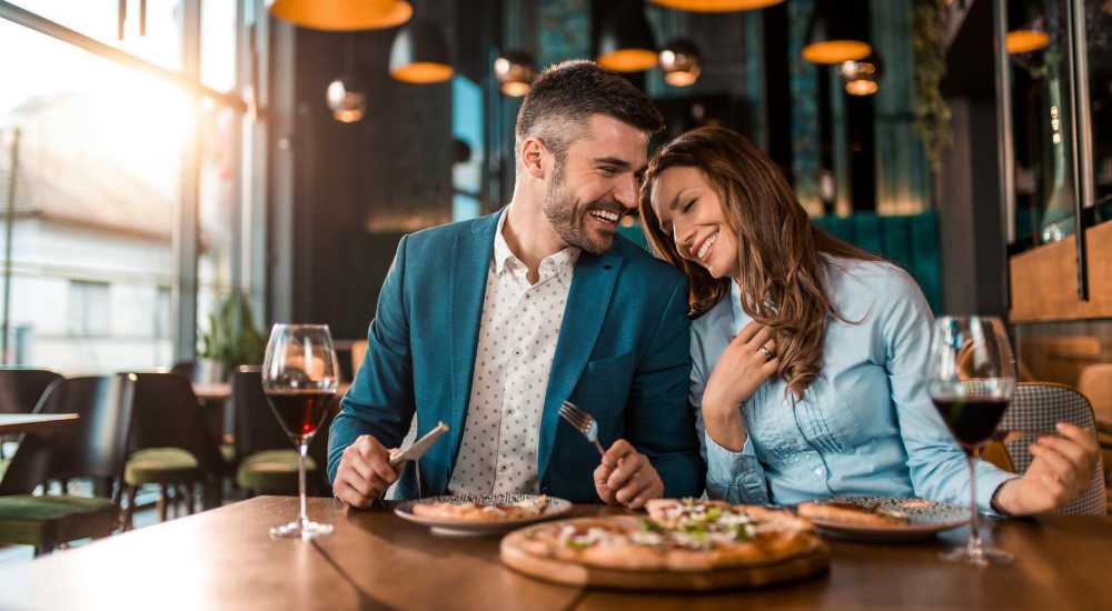Resident couple having lunch near Fusion at Neon in Norfolk, Virginia
