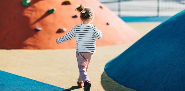 Resident child playing near Steele Creek in Jacksonville, Florida