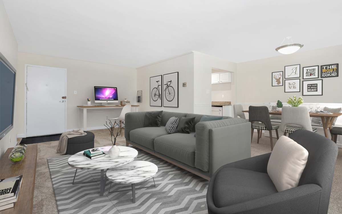 Living room at Courts Of Madison in Silver Spring, Maryland