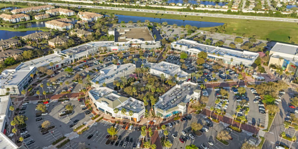 Aerial shot of the community Addison Square in Viera, Florida