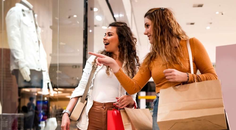 Resident friends shopping close to The Eva in Sandy Springs, Georgia
