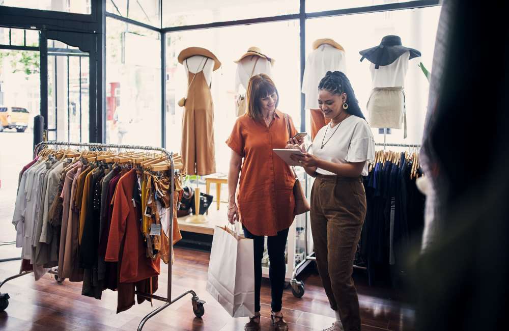 Women at Clothe store near Villas At Millbrook in Fresno, California