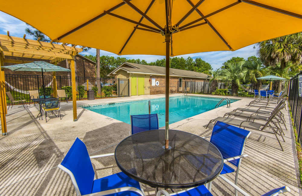 Resort style swimming pool at Pine Lakes in Goose Creek, South Carolina