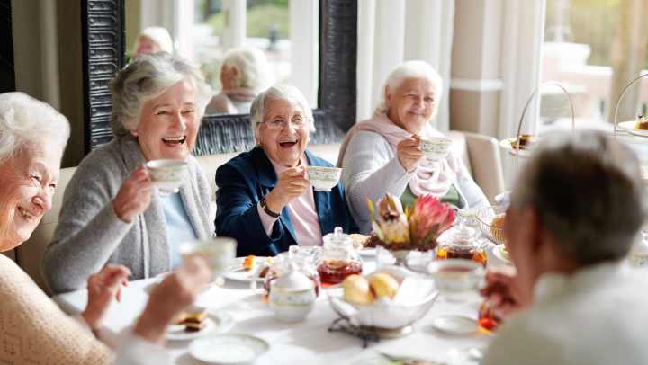 picture of senior ladies enjoying tea time together