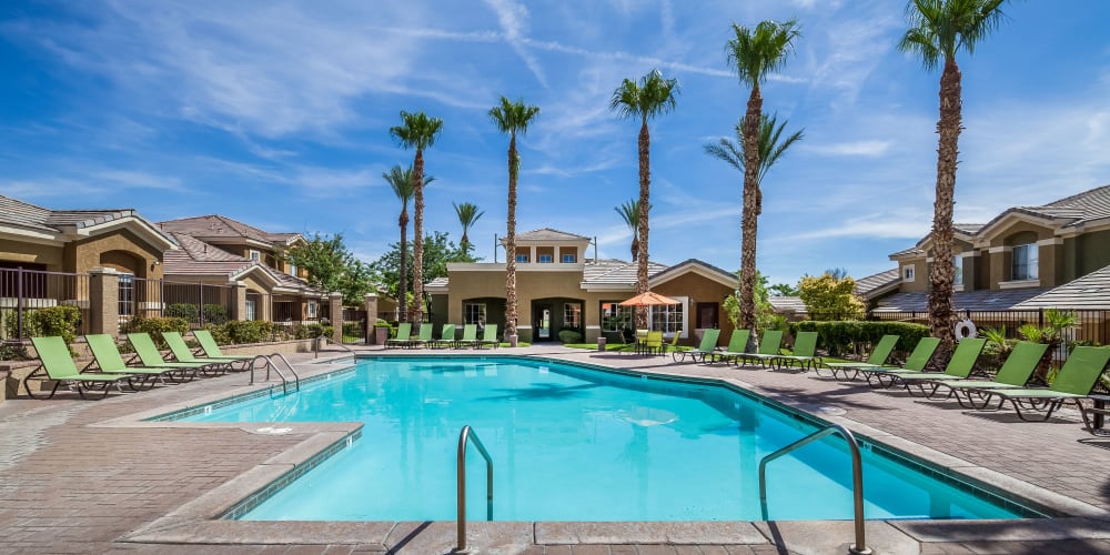 Sparkling pool at Red Rock Villas Apartments in Las Vegas, Nevada