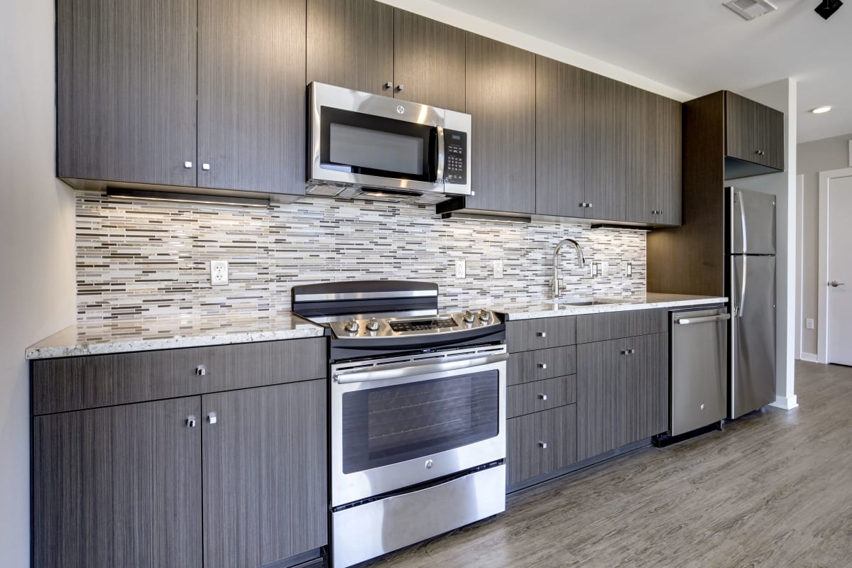 All stainless steel appliances in the kitchen at 501 H Street in Washington, District of Columbia