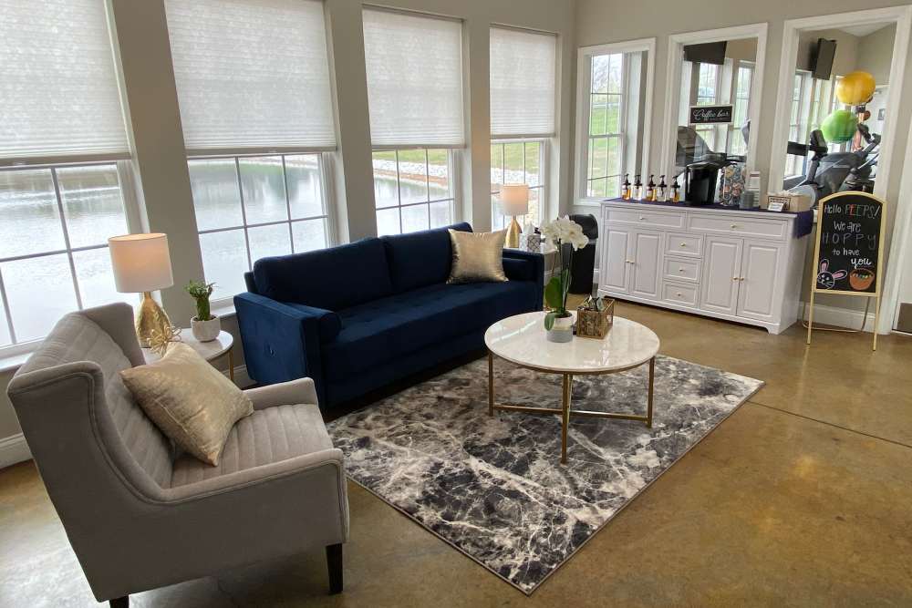Modern-Style Living Room at Eagle Lake Landing in Indianapolis, Indiana