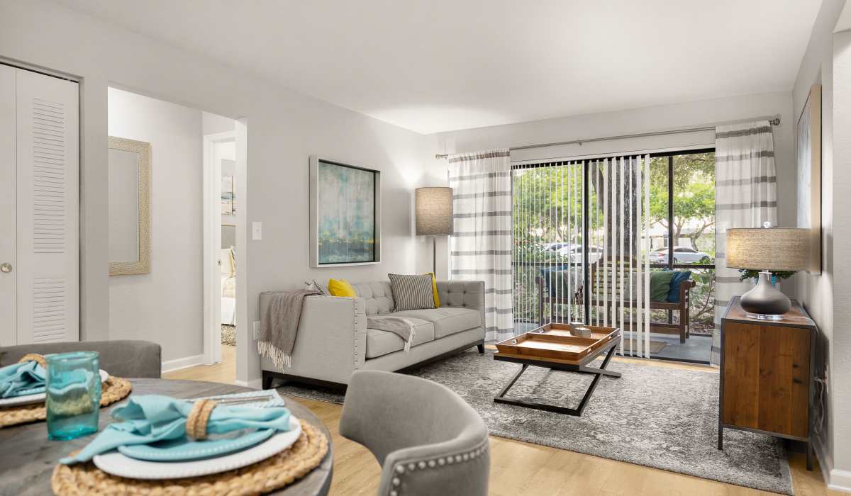 Modern living room at Emerald Palms in Miami, Florida