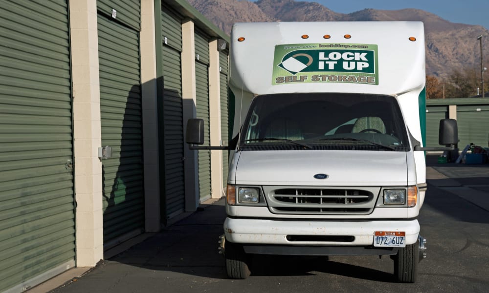 Lock It Up Self Storage moving truck in Ogden, Utah