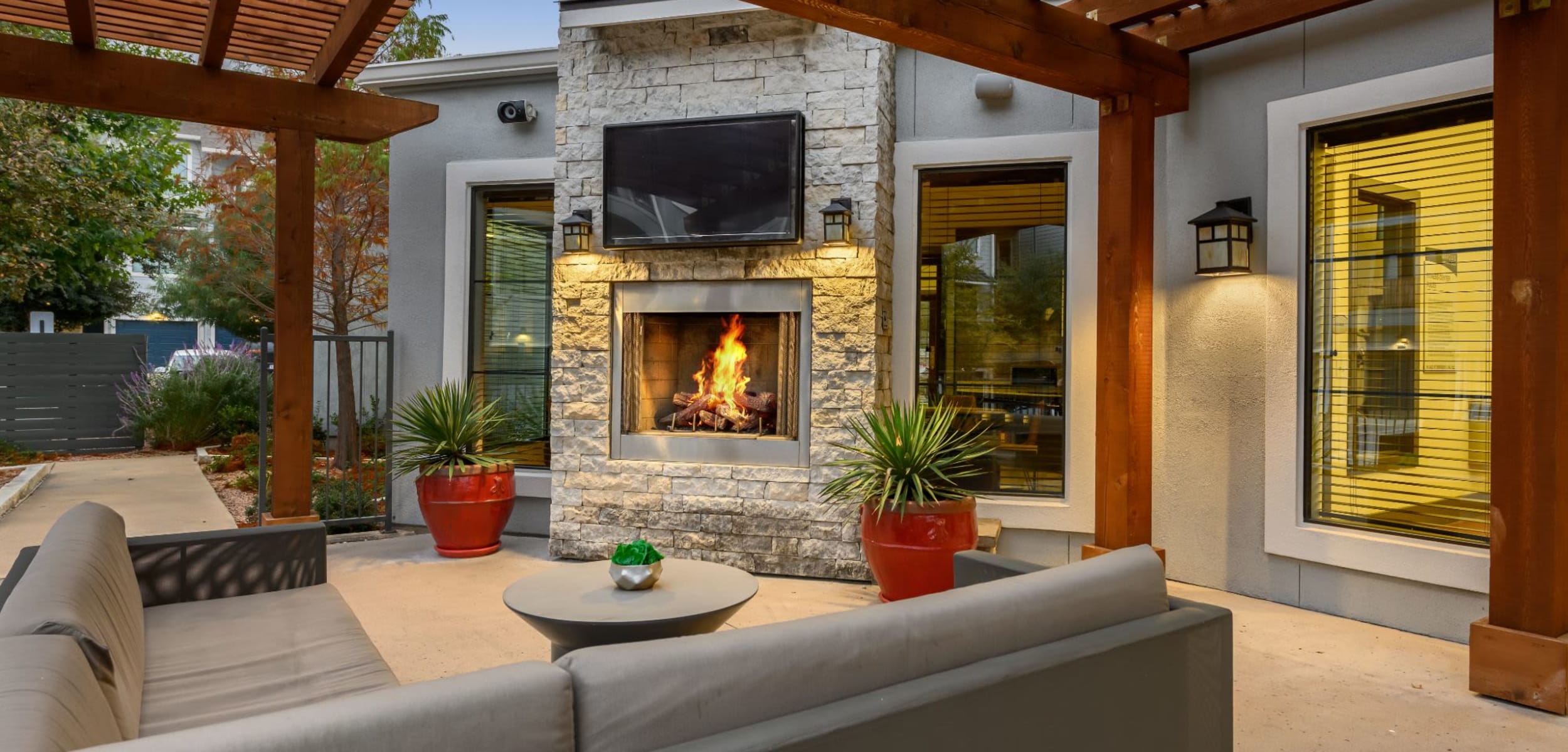 Outdoor cabana for residents at Marquis SoCo in Austin, Texas