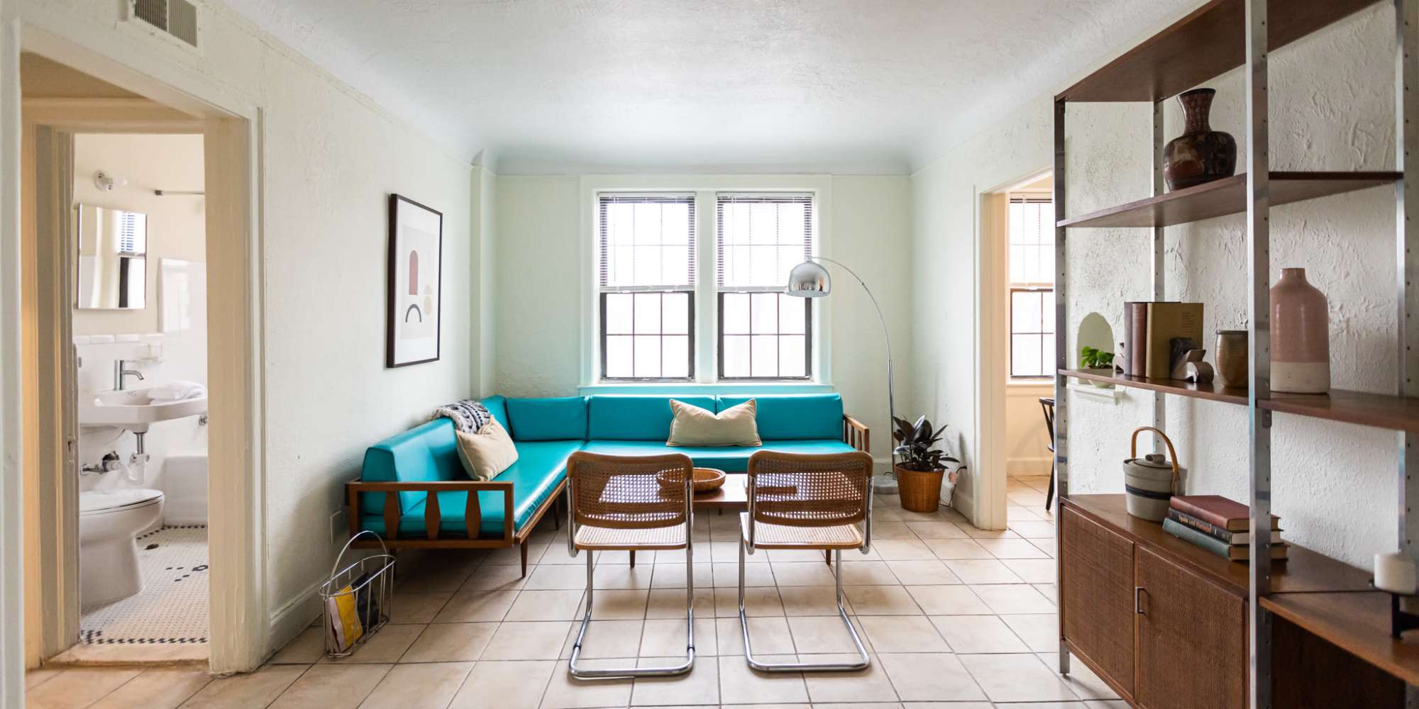 Hardwood-style flooring at Detroit Living in Detroit, Michigan