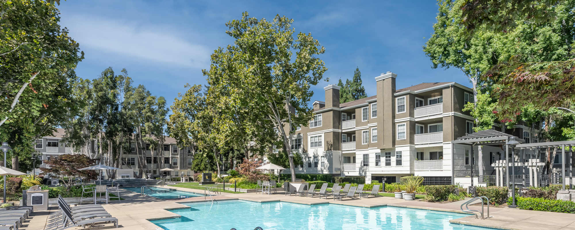Outdoor swimming pool at Bella Vista Apartments in Santa Clara, California