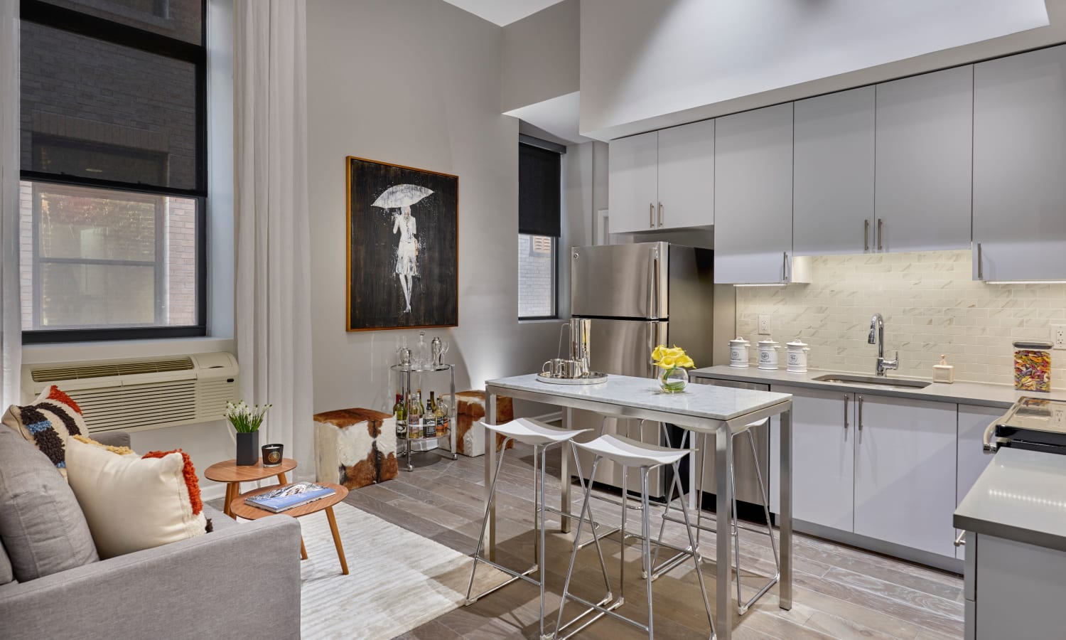 Modern apartment with open kitchen at 210 Main in Hackensack, New Jersey